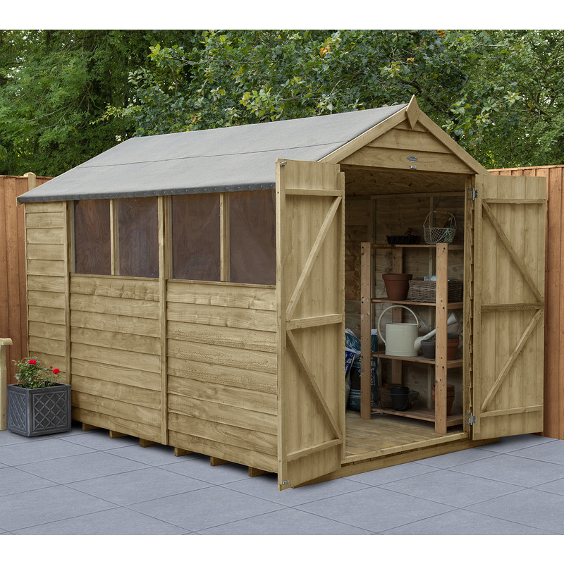 Forest Garden Overlap Pressure Treated Shed - Double Door 10' x 6'