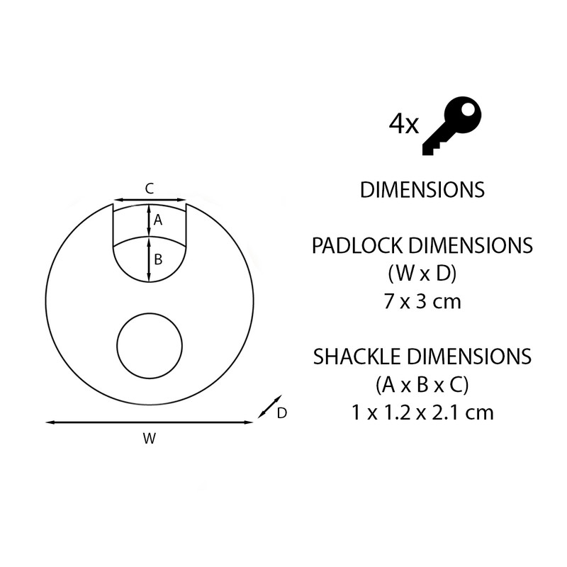 Master Lock EXCELL Stainless Steel Disc Padlock 70 x 10 x 16mm CS KA