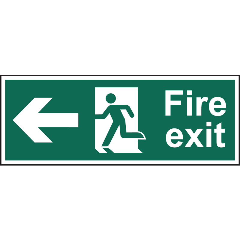 Fire Safety Sign Fire Exit Left 400x150