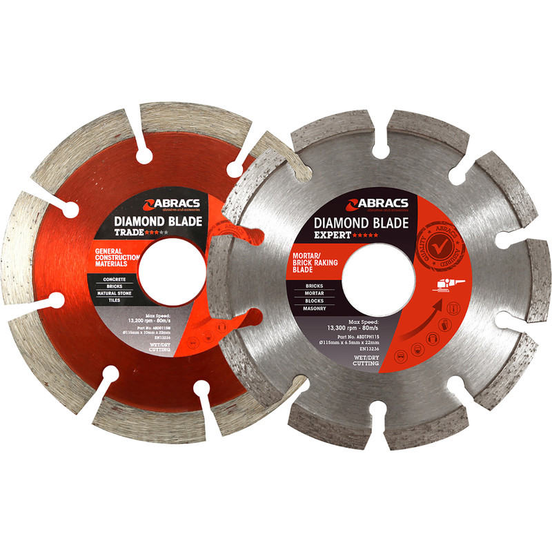 Abracs Brick Raking & General Purpose Diamond Blade Twin Pack 115 x 22mm