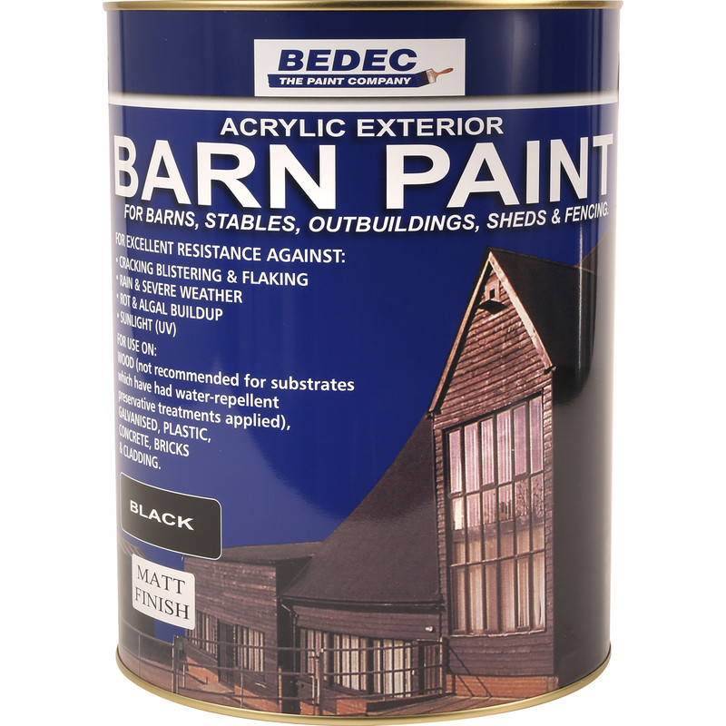 Bedec Barn Paint Matt Black 5L