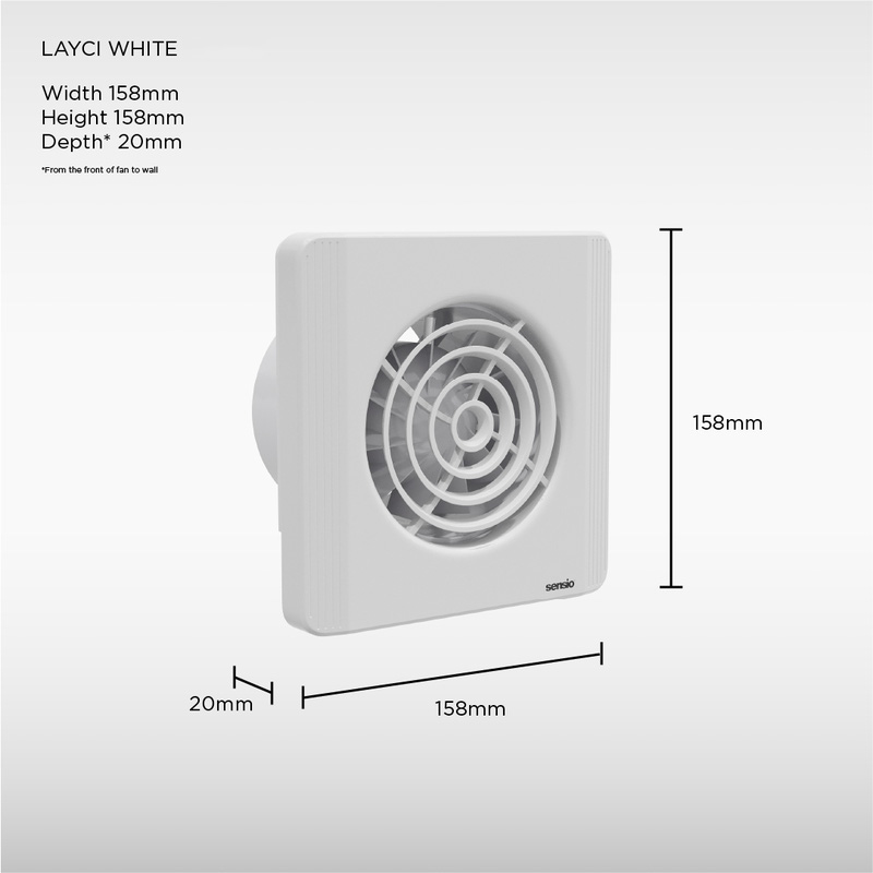 Sensio Layci Wall Ventilation Fan White 100mm