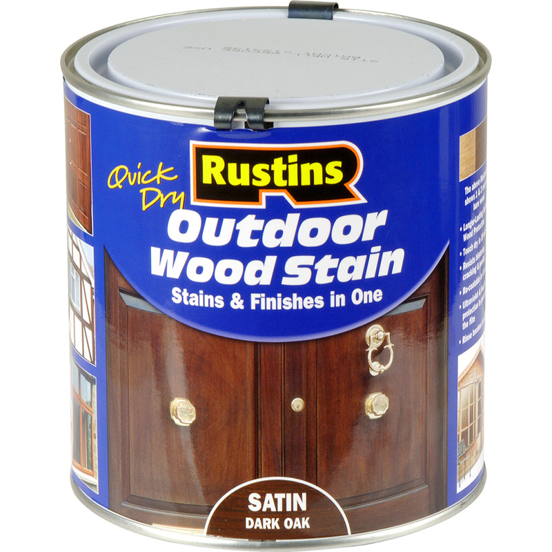 Rustins Quick Dry Outdoor Wood Stain Dark Oak 1L