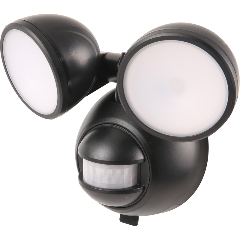 Zink LED Battery PIR Twin Floodlight 2x2x0.5W LED