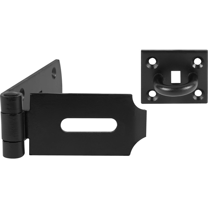Heavy Duty Black Hasp & Staple 254mm