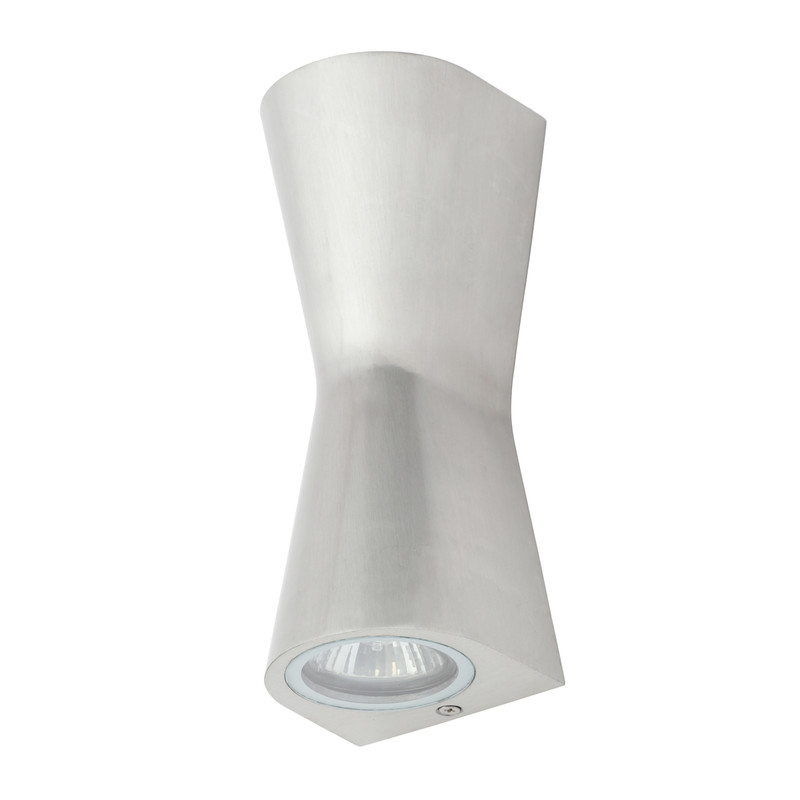 Skye Double Cone IP44 GU10 Wall Light 2 x GU10 Stainless Steel