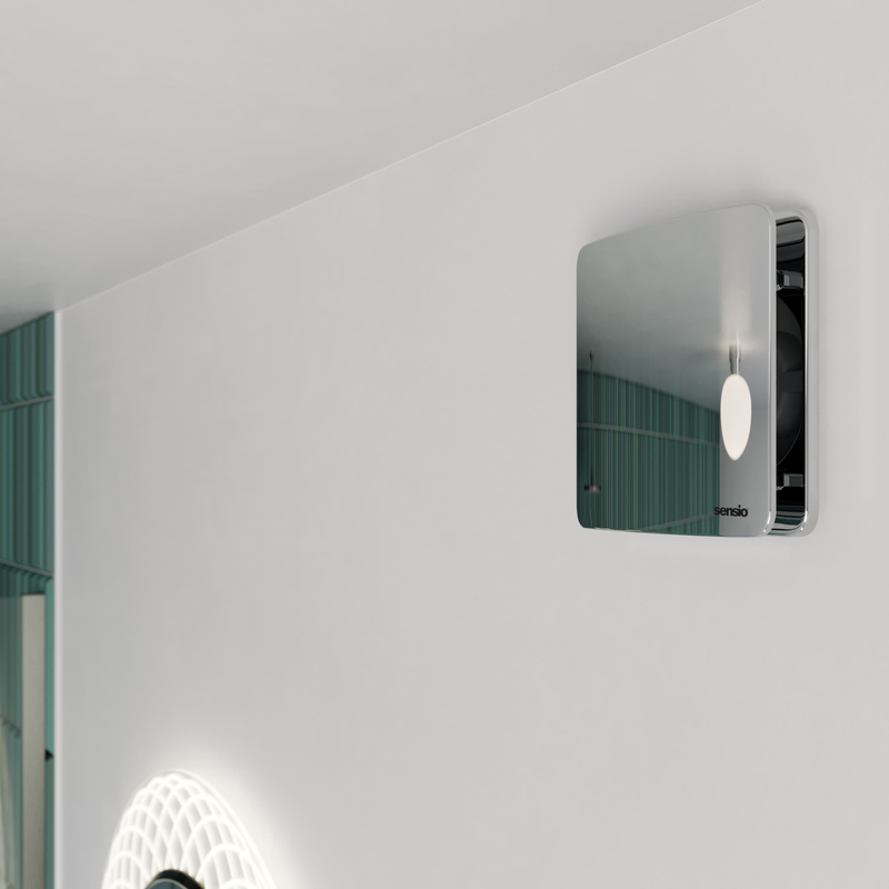 Sensio Rubi Wall Ventilation Fan Chrome 100mm