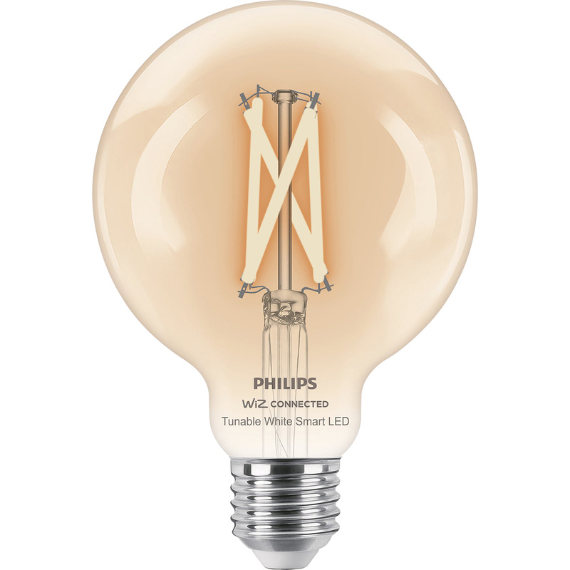 Philips WiZ LED Clear Filament Tunable White Smart Light Bulb G95 E27 60W