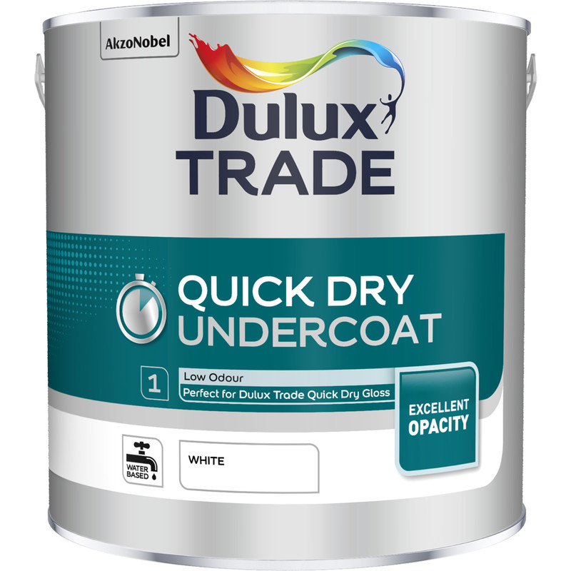Dulux Trade Quick Dry Undercoat Paint White 2.5L