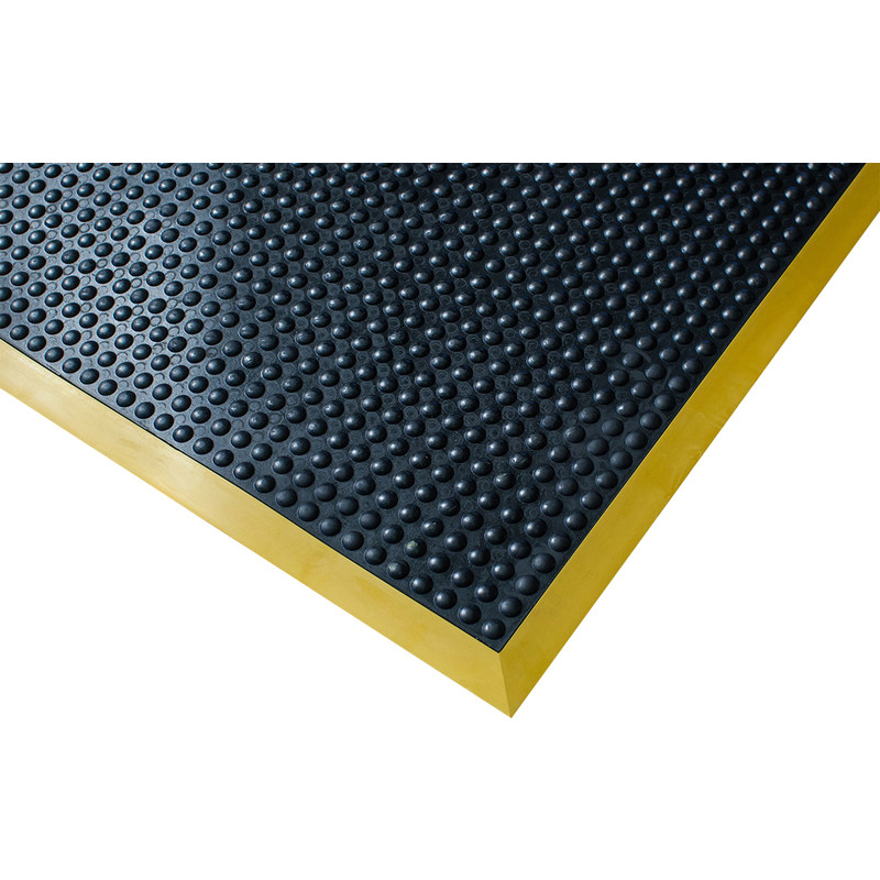 Ergotred Rubber Anti-Fatigue Mat 1.2m x 0.9m - Black/Yellow