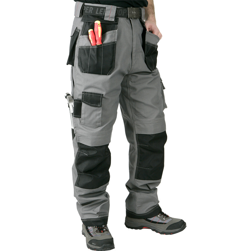 Lee Cooper 210 Heavy Duty Holster Pocket Trousers 38" R Grey/Black