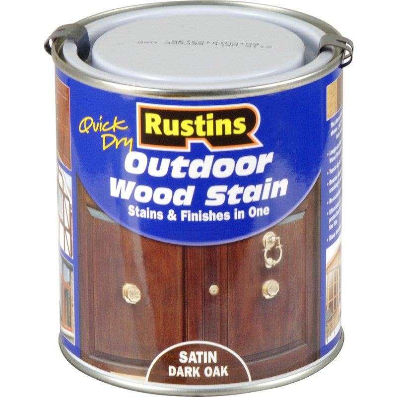 Rustins Quick Dry Outdoor Wood Stain Dark Oak 500ml