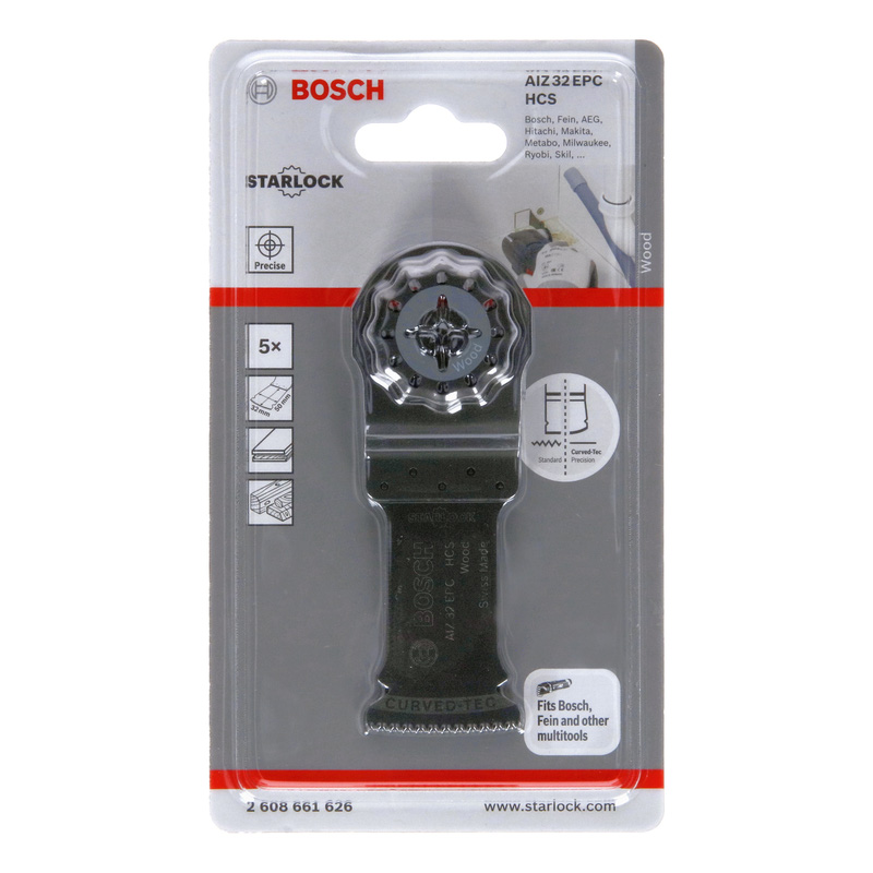 Bosch Starlock Wood Plunge Cut Multi Tool Blade 32mm 5 Pack