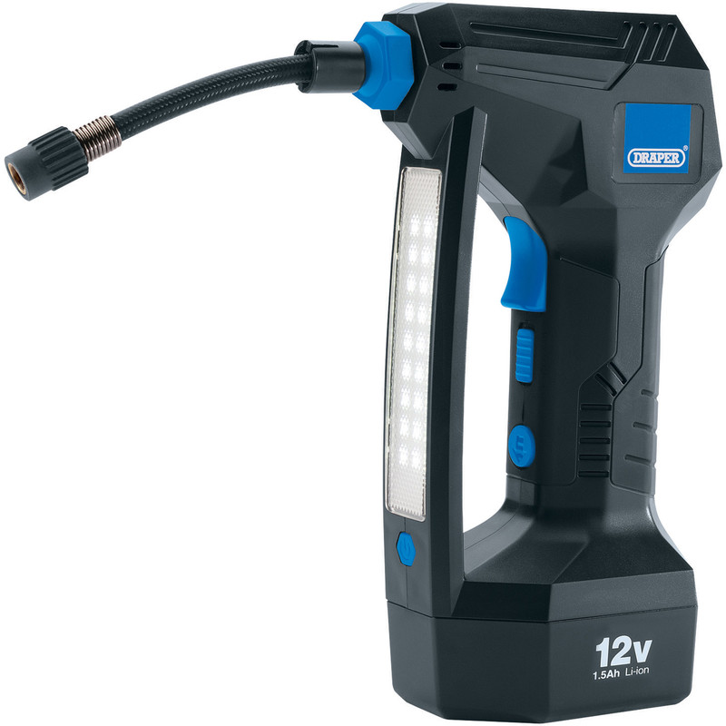 Draper 12V Cordless Inflator / Compressor 1 x 1.5Ah