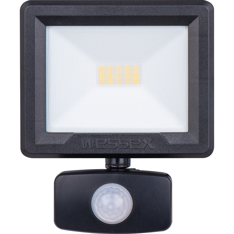 Wessex LED PIR Floodlight IP65 10W 1200lm 4000K Black