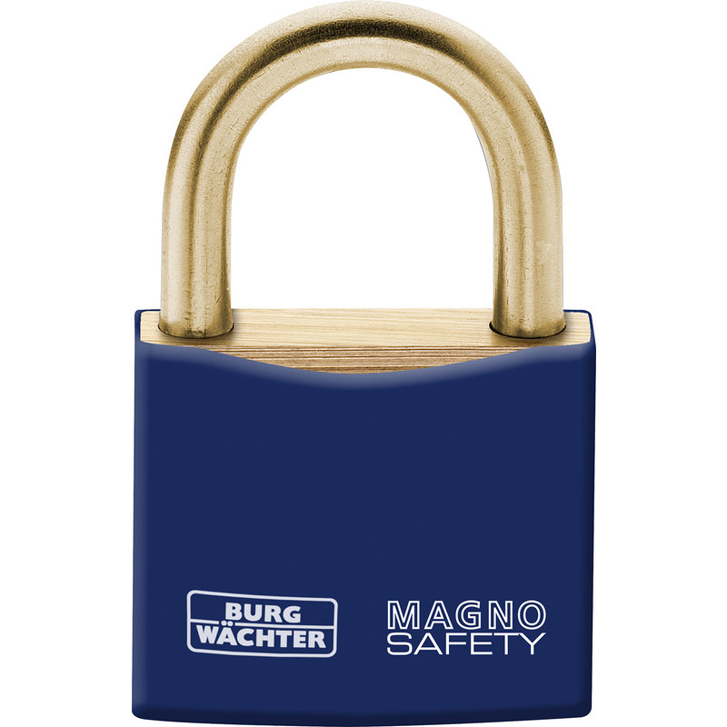 Burg-Wächter Magno Brass Safety Lockout Padlock Blue 40mm