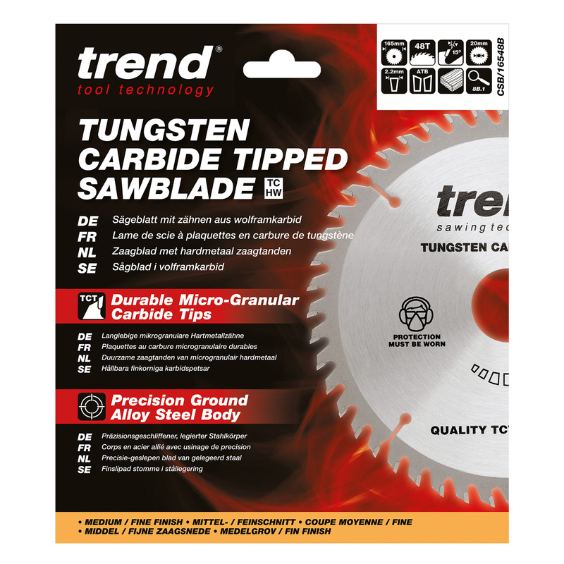 Trend Craft Circular Saw Blade 165 x 48T x 20mm CSB/16548B