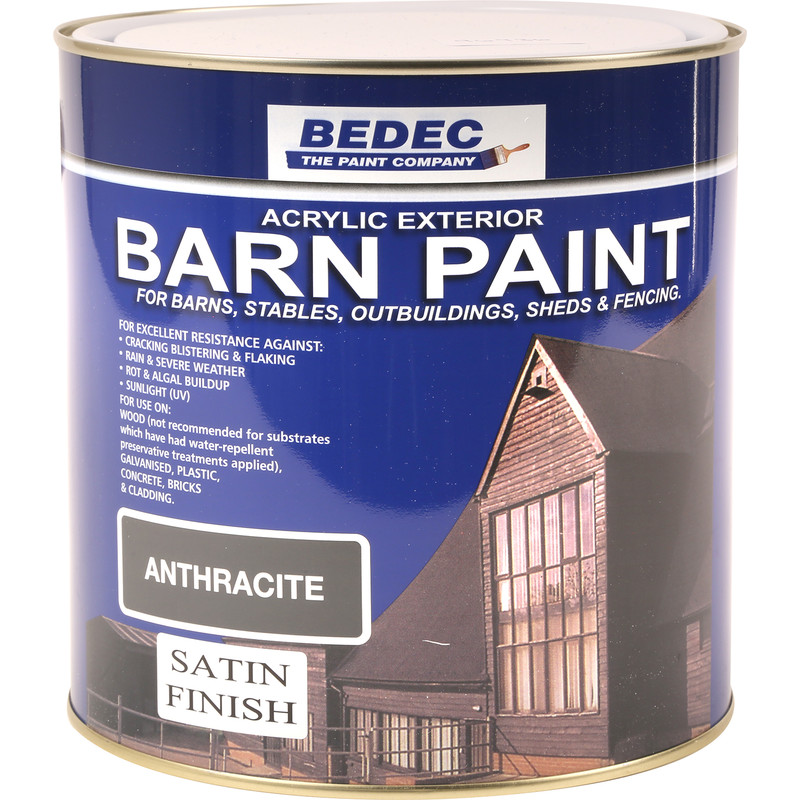 Bedec Barn Paint Satin Anthracite 2.5L