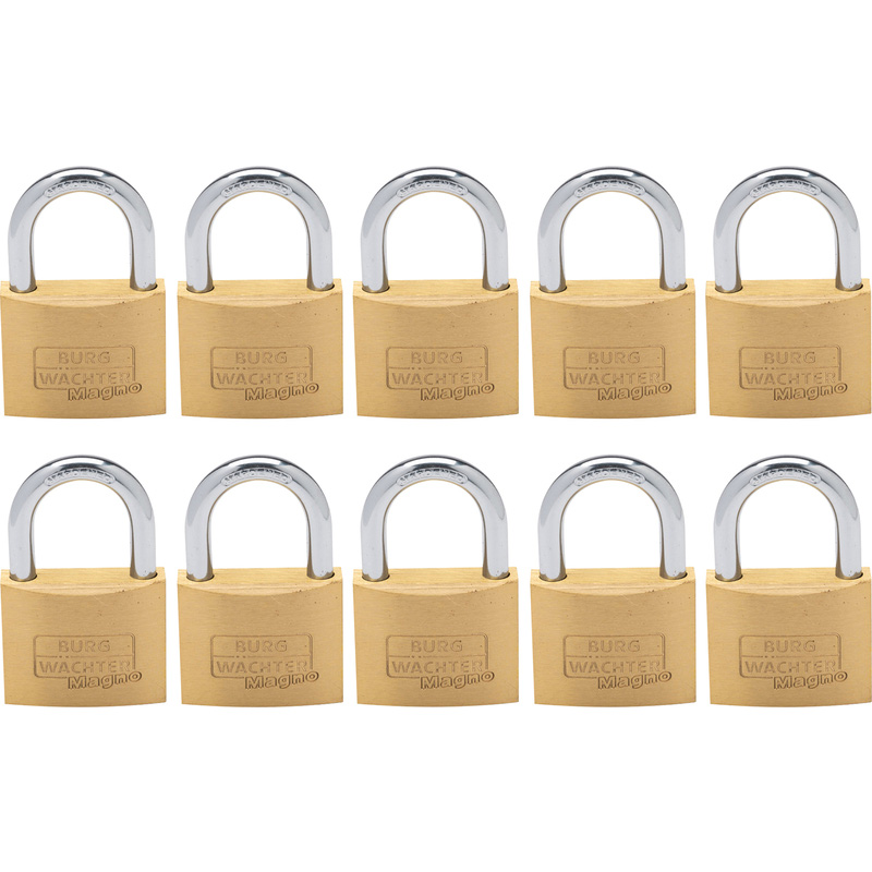 Burg-Wachter MAGNO Brass Keyed Alike Padlock Set 50mm