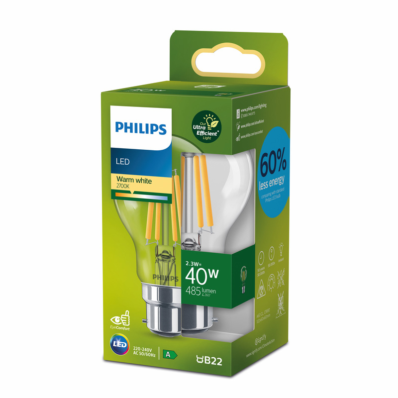 Philips LED Ultra Efficient Lamp B22 A60 40W 2700K