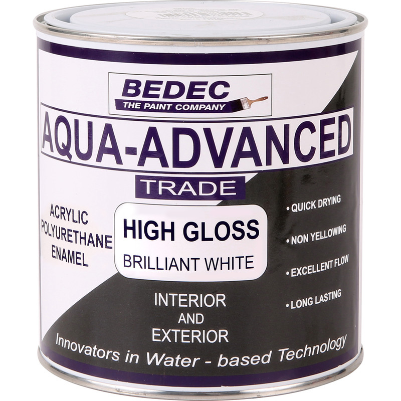 Bedec Aqua Advanced High Gloss Paint Brilliant White 1L