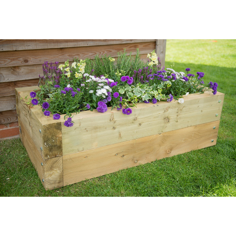 Forest Garden Sleeper Raised Bed 40cm (h) x 130cm (w) x 70cm (d)