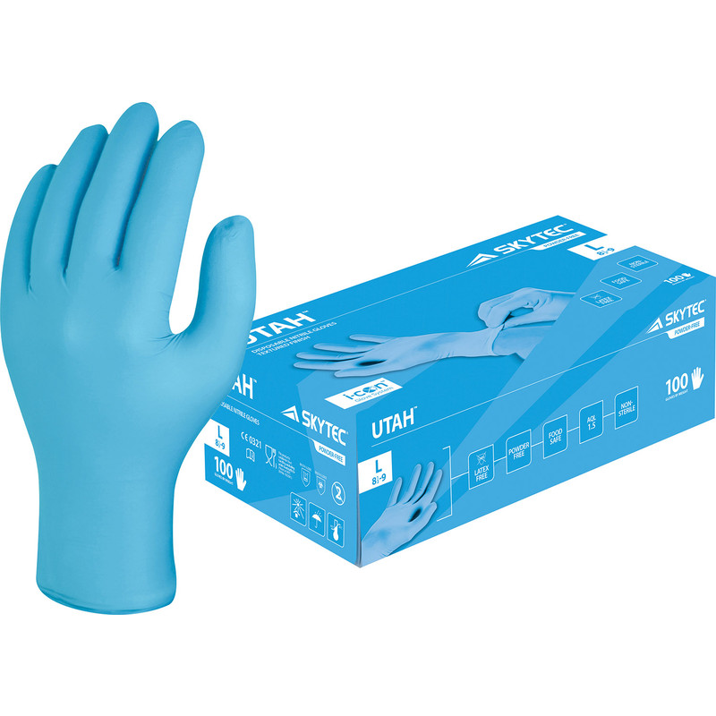 Skytec Utah Performance Powder Free Nitrile Disposable Gloves X Large