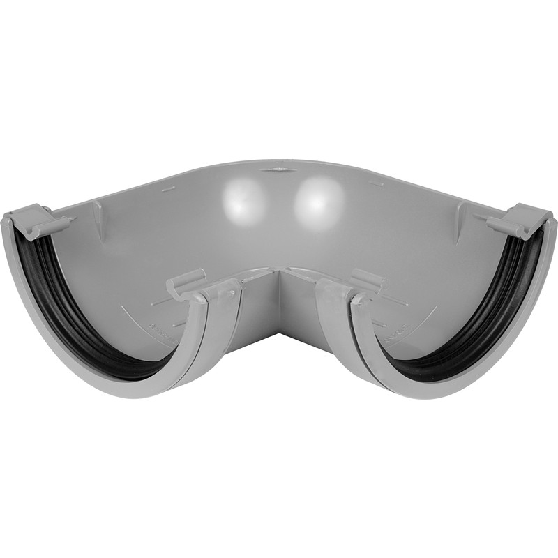 112mm Half Round Gutter Angle 90° Grey