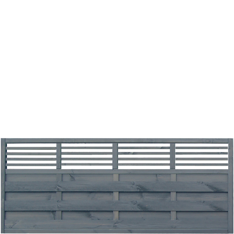 Rowlinson Sorrento Slat Top Fence Panel 6' x 3' - 90cm (h) x 180cm (w) x 3.5cm (d)