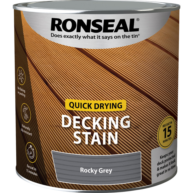 Ronseal Quick Drying Decking Stain 2.5L Rocky Grey