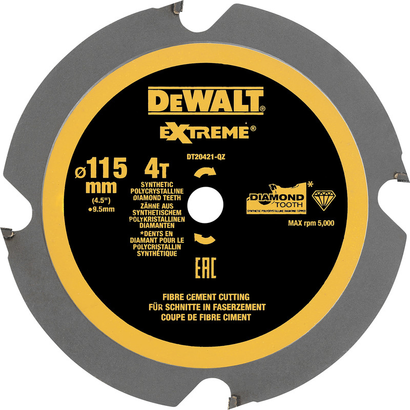 DeWalt PCD Circular Saw Blade 115 x 9.5mm x 4T