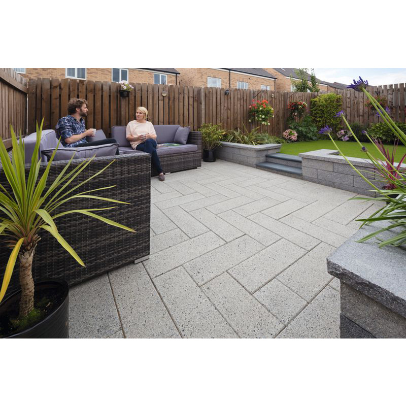 Marshalls Argent Smooth Textured Paving Slabs Light 400 x 400 x 38mm
