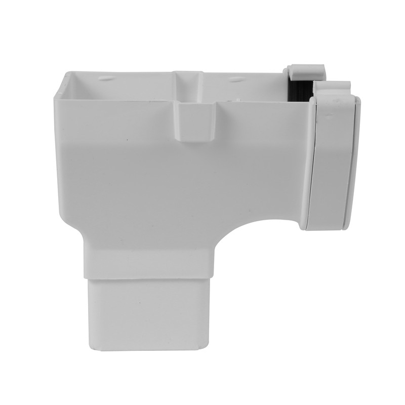 114mm Square Line Stop End Outlet White