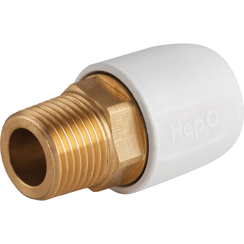 Hep2O Male Adaptor Brass Socket 15mm x 1/2"