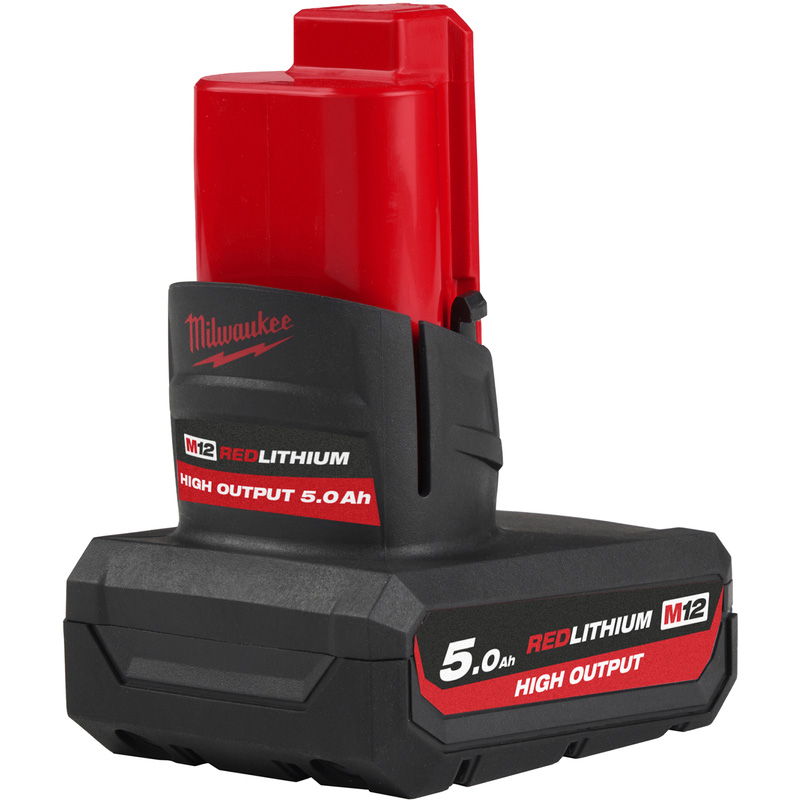 Milwaukee M12HB5 High Output 5.0Ah REDLITHIUM-ION Battery 1 x 5.0AH