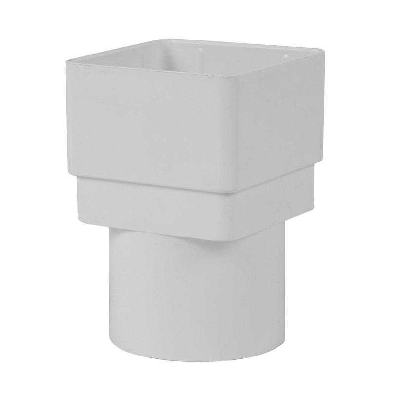 65mm Square - Round Adaptor White