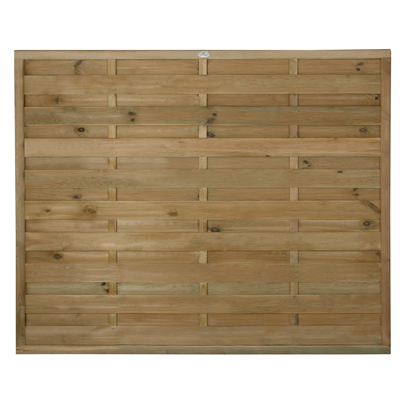 Forest Garden Pressure Treated Horizontal Hit & Miss Fence Panel 6' x 5'