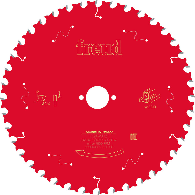 Freud Table Saw Blade 254 x 30 x T40