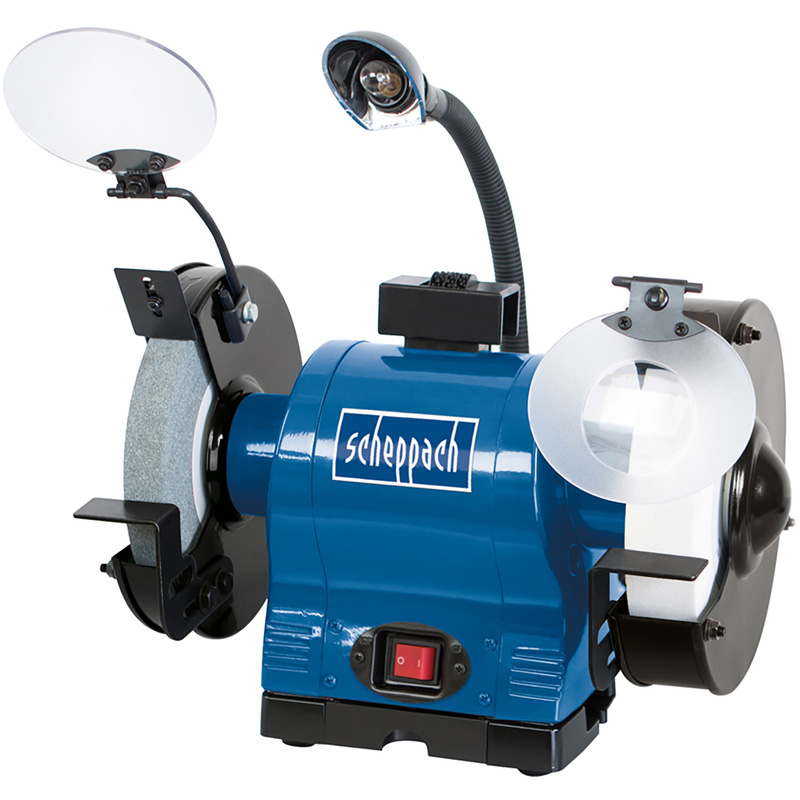 Scheppach BG200AL 550W 200mm Bench Grinder with White Stone 240V