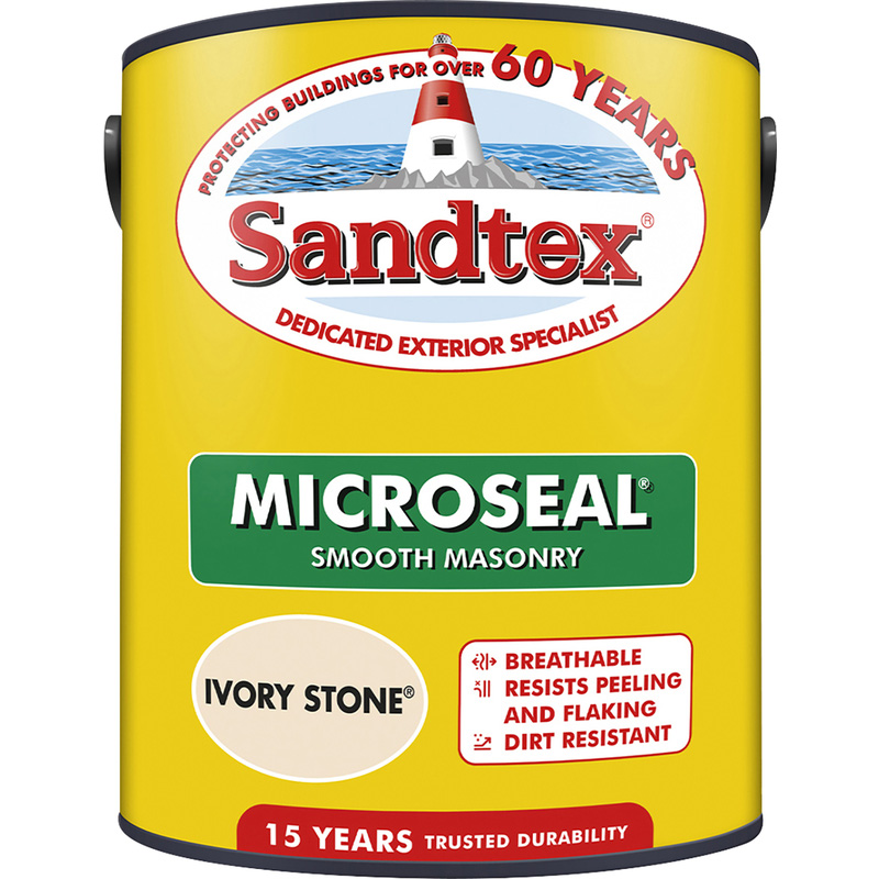 Sandtex Ultra Smooth Masonry Paint 5L Ivory Stone