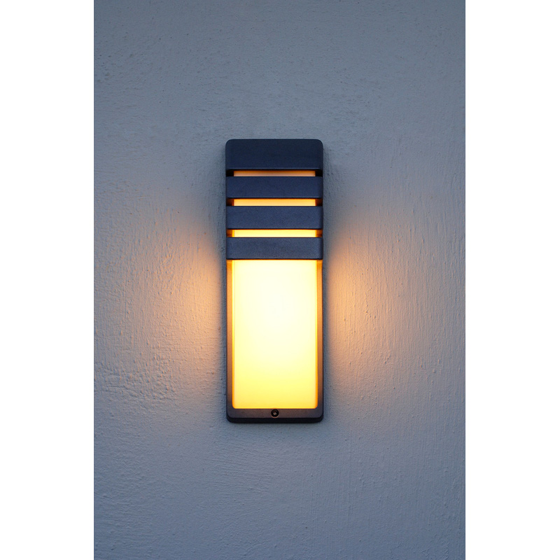 Lutec City IP44 Wall Light E27 Max 40W Dark Grey