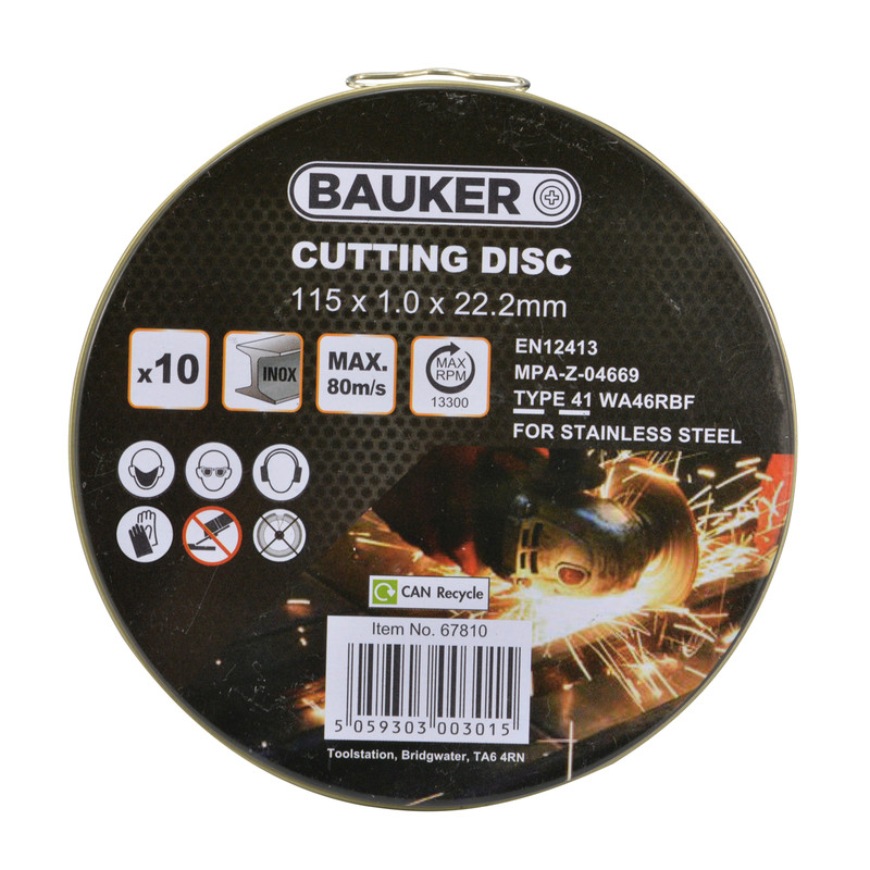 Bauker Thin Metal Cutting Disc 115 x 1.0 x 22.23mm