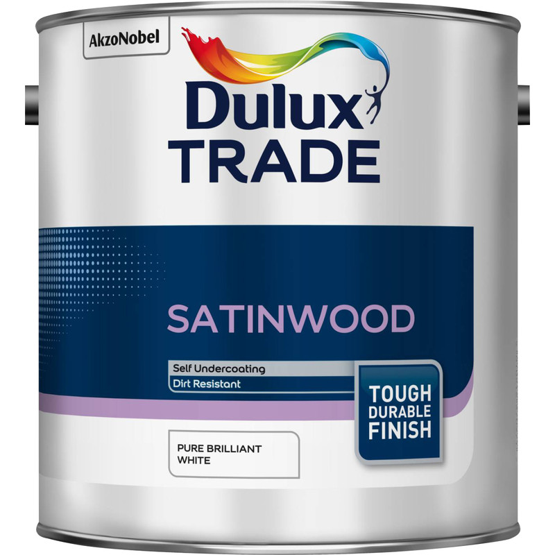 Dulux Trade Satinwood Paint 2.5L Pure Brilliant White