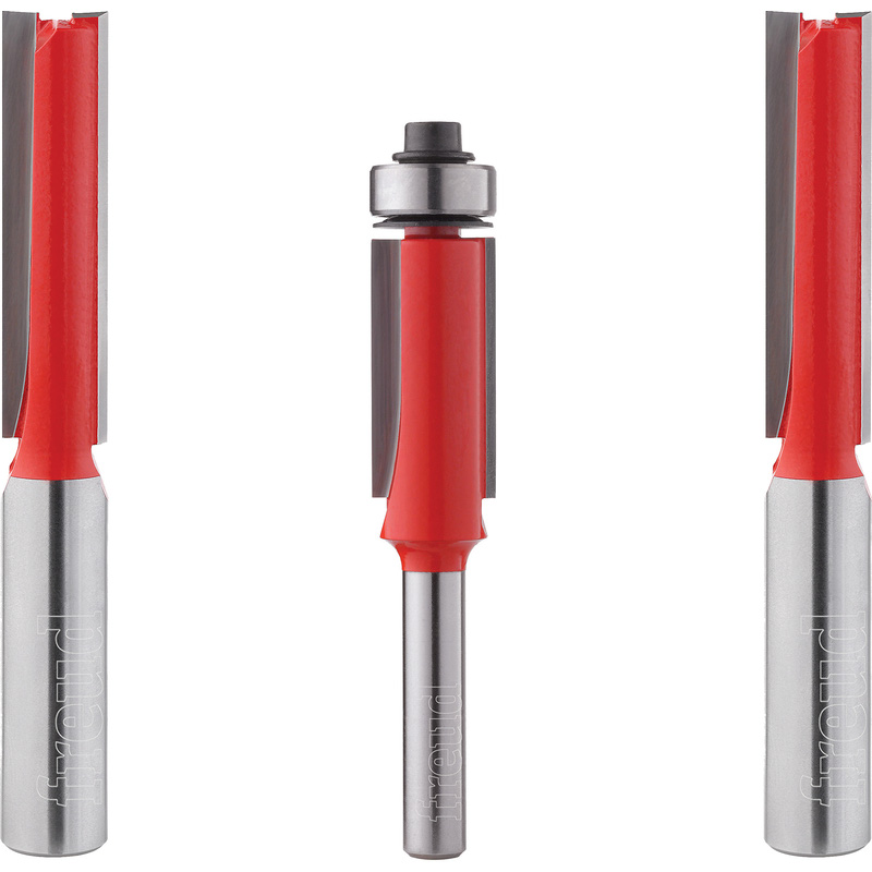 Freud Kitchen Fitter Router Bit Set: 1/2" Straight & 1/4" Flush Trim 3 Piece