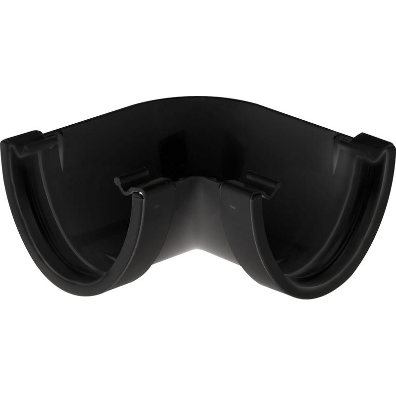 120mm Deep Flow Gutter Angle 90° Black