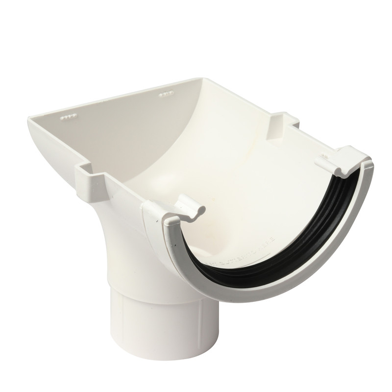 112mm Half Round Stopend Outlet White