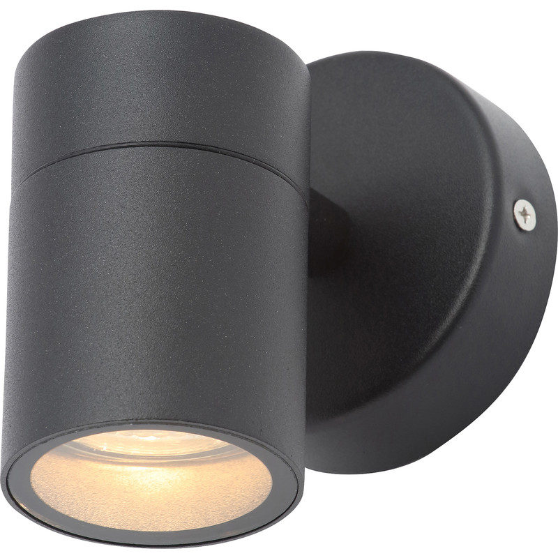 Leto Black Stainless Steel Up or Down Wall Light IP44 GU10 1 x 35W Max