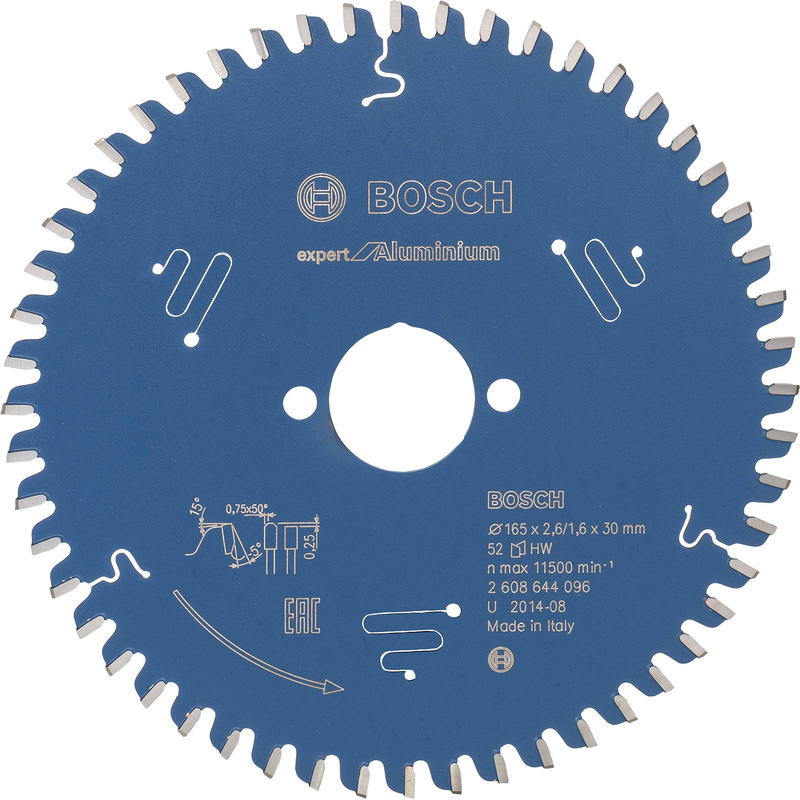 Bosch EXPERT Aluminium Circular Saw Blade 165 x 30 x 52T