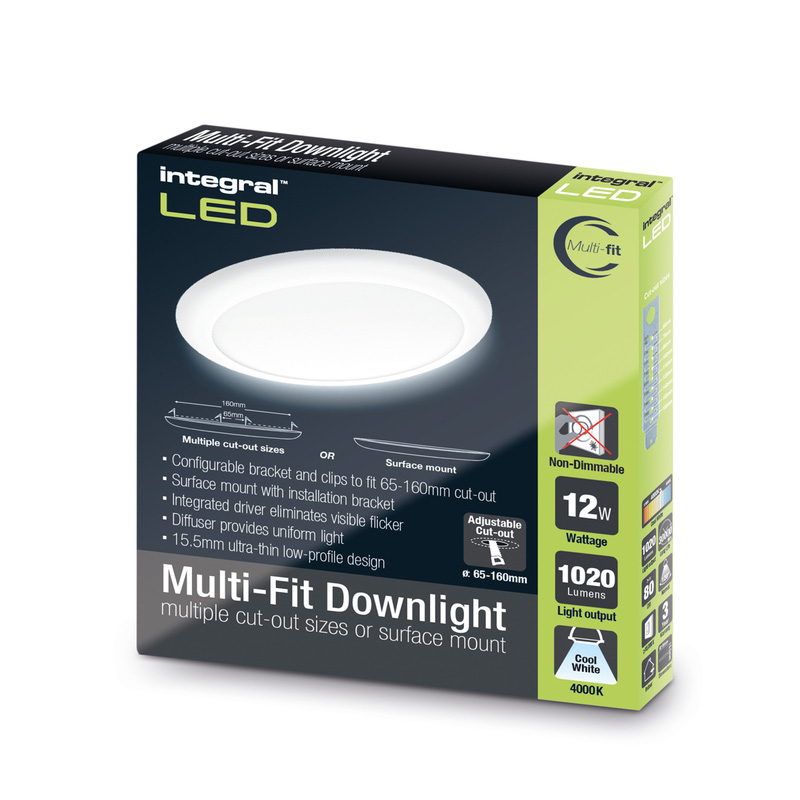 Integral LED Multi-Fit Round Downlight 12W 1020lm