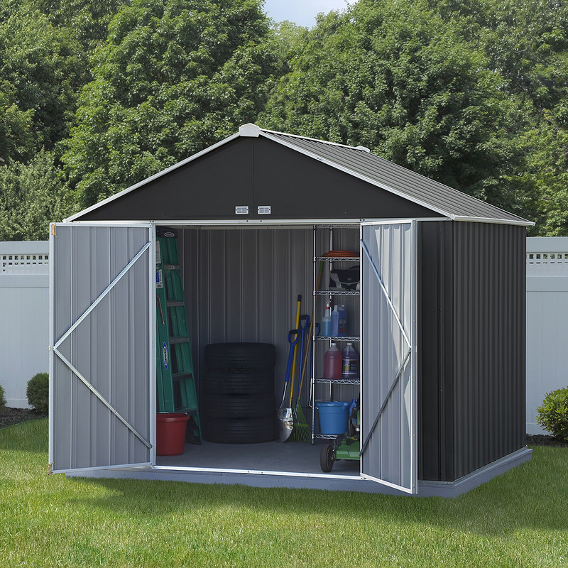 Rowlinson Metal Ezee Shed Grey 10' x 8'
